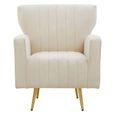 Hayley Armchair - Natural Velvet with Gold Metal Legs