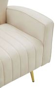 Hayley Armchair - Natural Velvet with Gold Metal Legs
