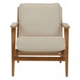 Hector Armchair - Beige Fabric with American Oak