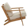 Hector Armchair - Beige Fabric with American Oak