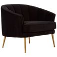 Hendricks Love Chair - Black Velvet Fabric with Gold Legs