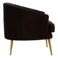 Hendricks Love Chair - Black Velvet Fabric with Gold Legs