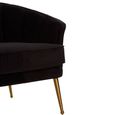 Hendricks Love Chair - Black Velvet Fabric with Gold Legs