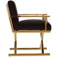 Hendricks Chair - Black Velvet Fabric with Gold Metal