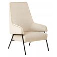 Henia Armchair - Cream Velvet Fabric