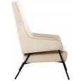 Henia Armchair - Cream Velvet Fabric