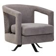 Hestia Armchair - Swivel - Ash Velvet Fabric
