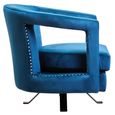 Hestia Armchair - Swivel - Blue Velvet Fabric
