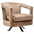 Hestia Armchair - Swivel - Mink Velvet Fabric