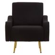 Holli Armchair - Black Fabric with Gold Metal Legs