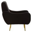 Holli Armchair - Black Fabric with Gold Metal Legs
