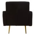 Holli Armchair - Black Fabric with Gold Metal Legs