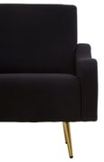 Holli Armchair - Black Fabric with Gold Metal Legs