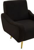 Holli Armchair - Black Fabric with Gold Metal Legs