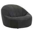 Hoxton Accent Chair - Curved - Black Leather