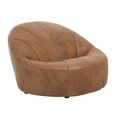 Hoxton Accent Chair - Curved - Light Brown Leather