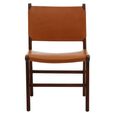Inca Chair - Antique Brown Leather with Teak Wood