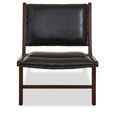 Inca Chair - Black Cow Leather with Teak Wood - Lounge