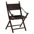Inca Chair - Black Leather with Teak Wood - Folding