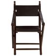 Inca Chair - Black Leather with Teak Wood - Folding