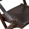 Inca Chair - Black Leather with Teak Wood - Folding