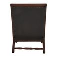 Inca Chair - Black Leather with Teak Wood - Lounge with Footstool