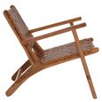Inca Chair - Brown Leather with Teak Wood - Lounge