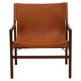 Inca Chair - Brown Leather with Teak Wood - Sling