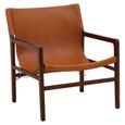 Inca Chair - Brown Leather with Teak Wood - Sling