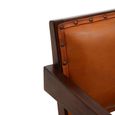 Inca Chair - Brown Leather with Teak Wood - Small Angular