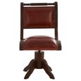 Inca Chair - Brown Leather with Teak Wood - Swivel