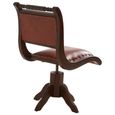 Inca Chair - Brown Leather with Teak Wood - Swivel