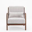 Inca Armchair - Leto Natural Woven Chenille Fabric