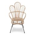 Java Chair - Natural Rattan with Black Metal - Scalloped Back