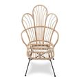 Java Chair - Natural Rattan with Black Metal - Scalloped Back