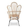 Java Chair - Natural Rattan with Black Metal - Scalloped Back