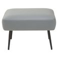 Kaiko Armchair - Grey Faux Leather with Footstool