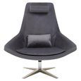 Kalo Chair - Curved - Grey Velvet Fabric