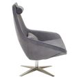 Kalo Chair - Curved - Grey Velvet Fabric