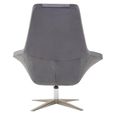 Kalo Chair - Curved - Grey Velvet Fabric