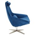 Kalo Chair - Curved - Navy Velvet Fabric