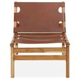 Kendari Lounge Chair - Antique Brown Leather with Teak Wood