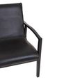 Kendari Armchair - Black Leather with Teak Wood