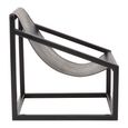 Kendari Chair - Black Leather with Teak Wood - Cubic Frame