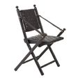 Kendari Armchair - Black Strapped Leather with Teak Wood
