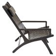 Kendari Armchair - Black Woven Leather with Teak Wood