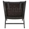 Kendari Armchair - Black Woven Leather with Teak Wood