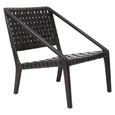 Kendari Chair - Black Woven Leather with Teak Wood