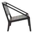 Kendari Chair - Black Woven Leather with Teak Wood