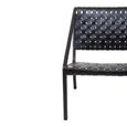 Kendari Chair - Black Woven Leather with Teak Wood